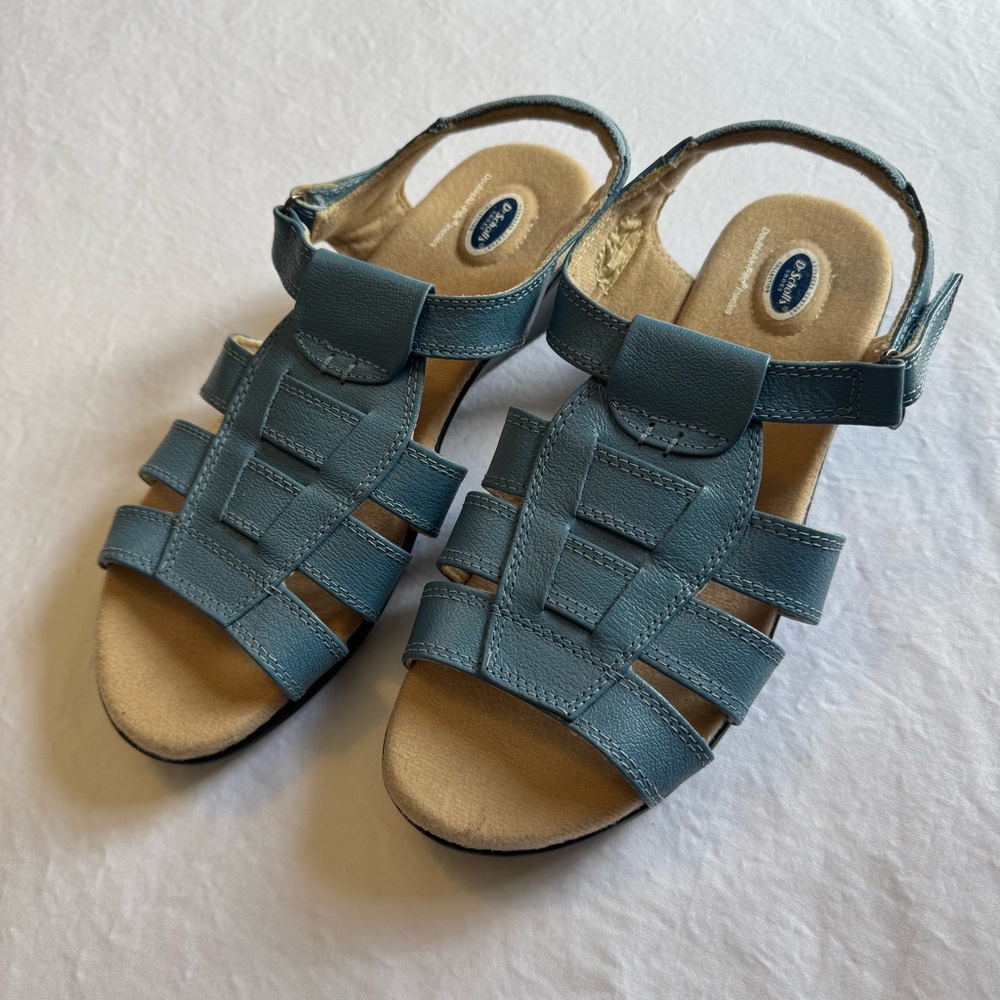 NWOT Dr Scholls Women’s Sandals  Open Toes Fishermens Flats Strappy Leather S 9W